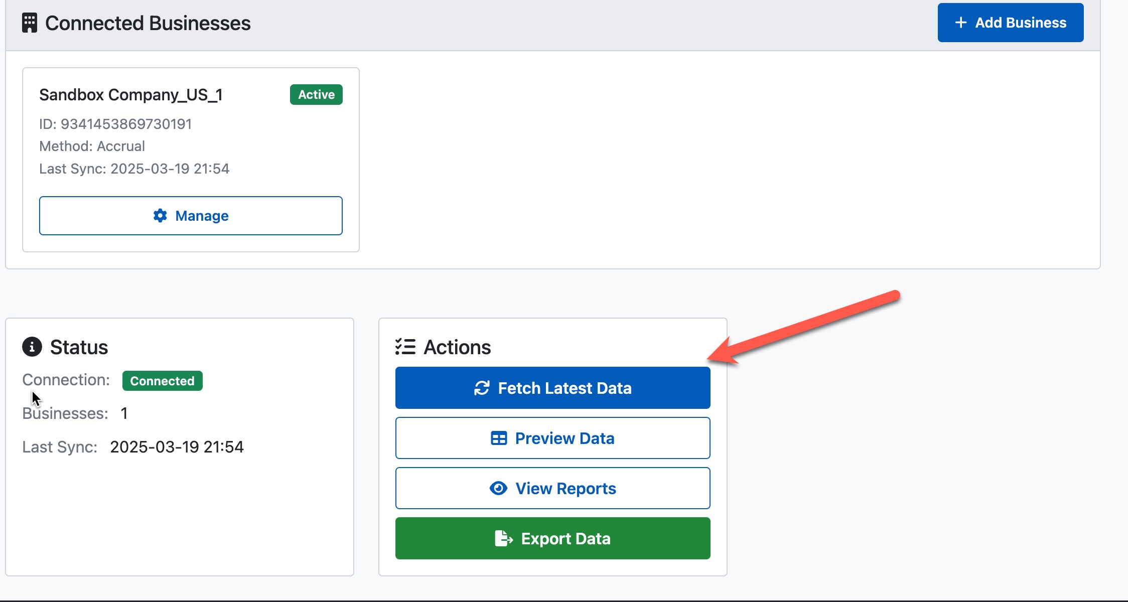 Fetch Data Button